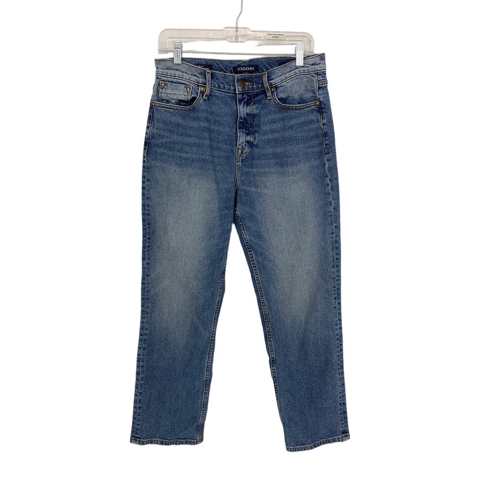 Vigoss Jeans Womens 28 High Rise Riley Relaxed Straight Medium Wash 27" Inseam